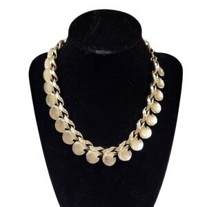 Vintage Gold-Tone Necklace & Clip-On Earrings Set Necklace has DAMAGE